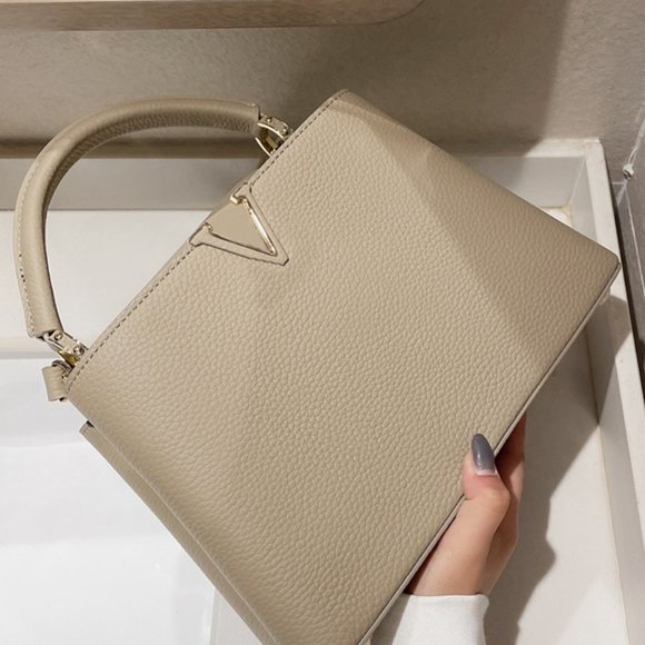 Ladies bags cowhide leather lychee pattern shoulde